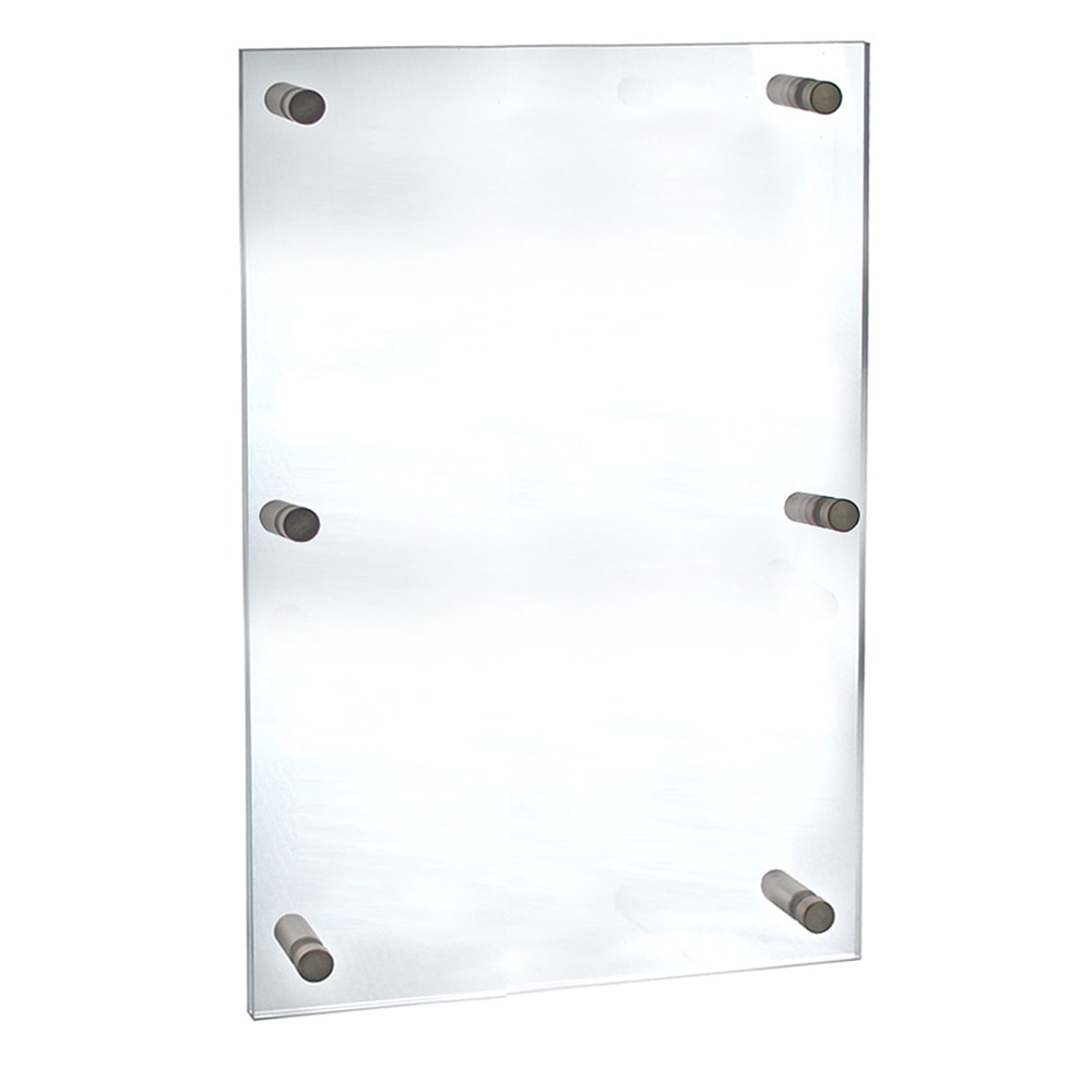 Azar Displays Graphic-Size Acrylic Vertical/Horizontal Standoff Sign Holder, 24in x 36in, Clear