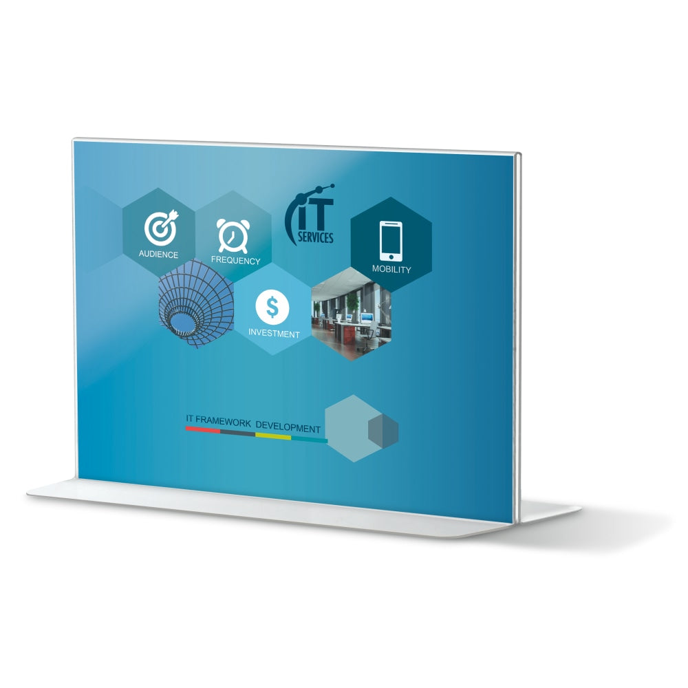 Office Depot Brand Stand-Up Sign Holder, Horizontal, 8 1/2inH x 11inW