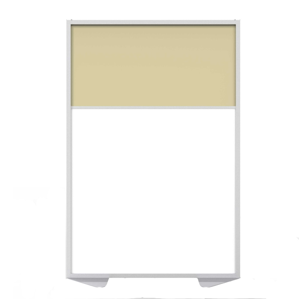 Ghent Floor Partition With Aluminum Frame, 71-7/8inH x 48inW x 2inD, White/Caramel