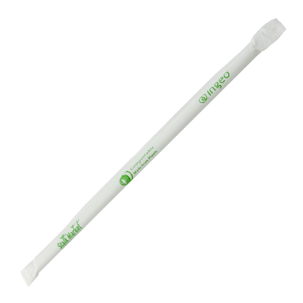Planet+ Compostable Jumbo Straws, 7-3/4in, Clear, Pack Of 4,800 Straws