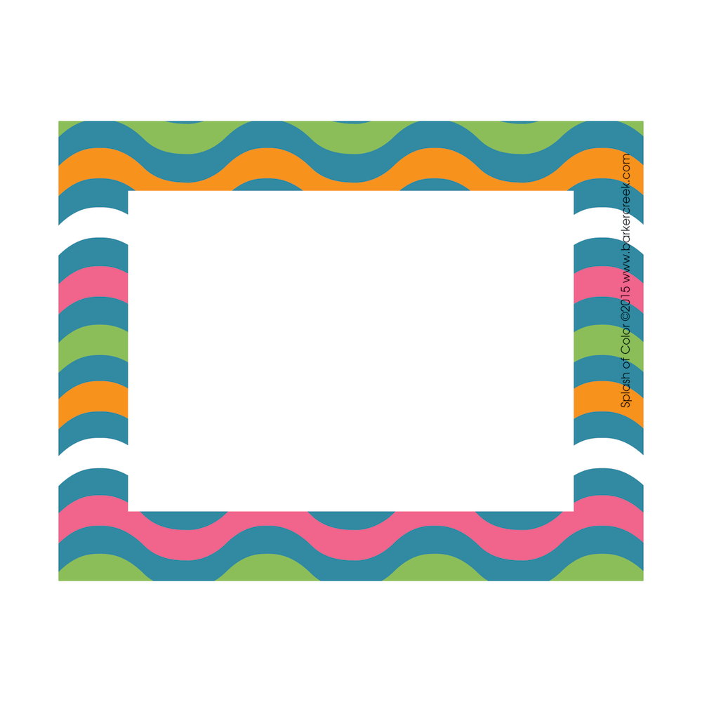 Barker Creek Self-Adhesive Name Badge Labels, 3 1/2in x 2 3/4in, Splash Of Color, Pack Of 45