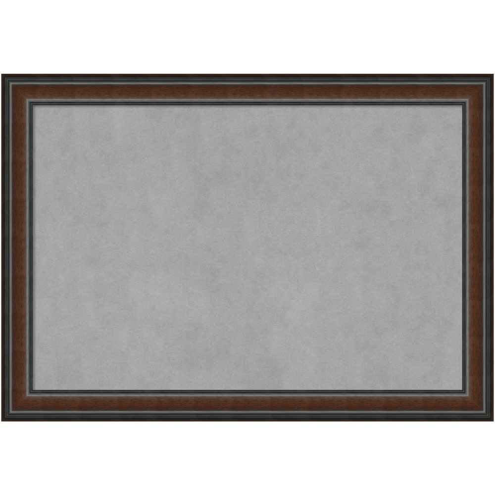 Amanti Art Magnetic Bulletin Board, Steel/Aluminum, 41in x 29in, Cyprus Walnut Wood Frame