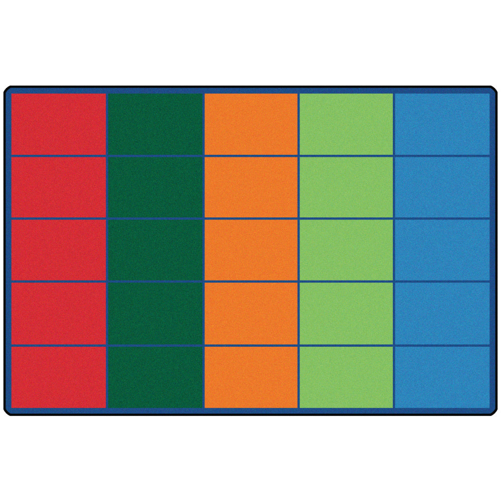Carpets for Kids Premium Collection 25 Seats Colorful Rows Seating Rug, 6ft x 9ft, Multicolor