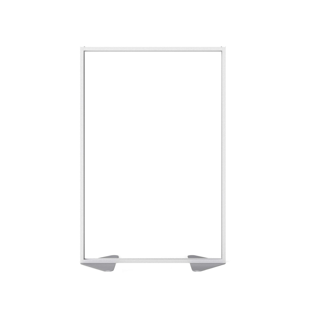 Ghent Floor Partition With Aluminum Frame, 71-7/8inH x 48inW x 2inD, Clear