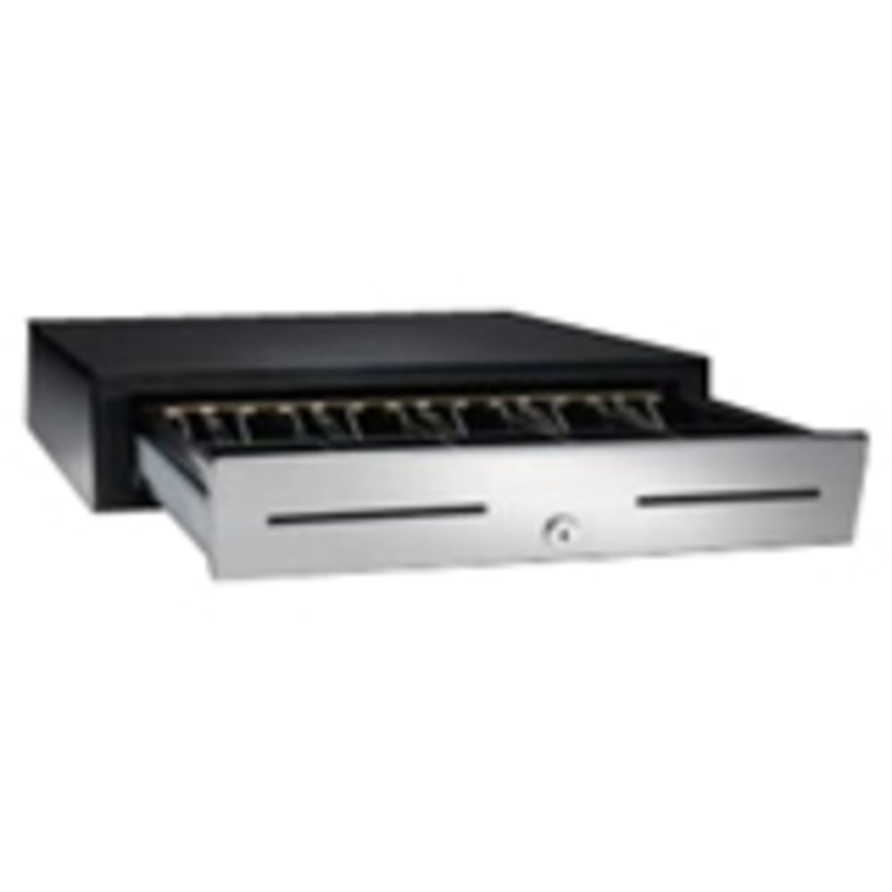 APG Cash Drawer Vasario Series Cash Drawer - 5 Bill - 5 Coin - 2 Media SlotPrinter Driven - Black - 4.3in Height x 16.2in Width x 16.3in Depth