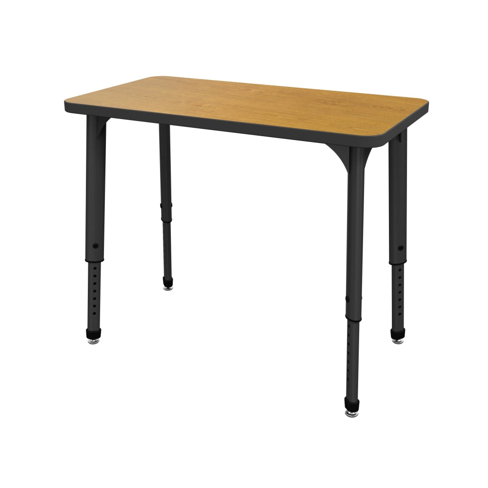 Marco Group Apex Series Adjustable Rectangle 36inW Student Desk, Solar Oak/Black