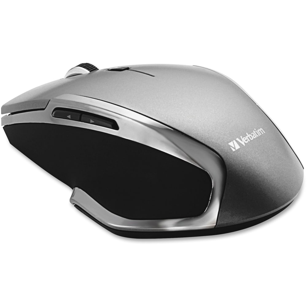 Verbatim Wireless USB Notebook 6-Button Deluxe Blue LED Mouse, Graphite