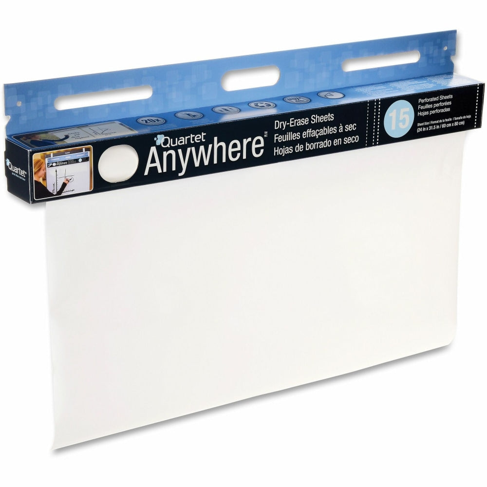 Quartet Anywhere Non-Magnetic Dry-Erase Whiteboard Sheets, 24in x 480in, White