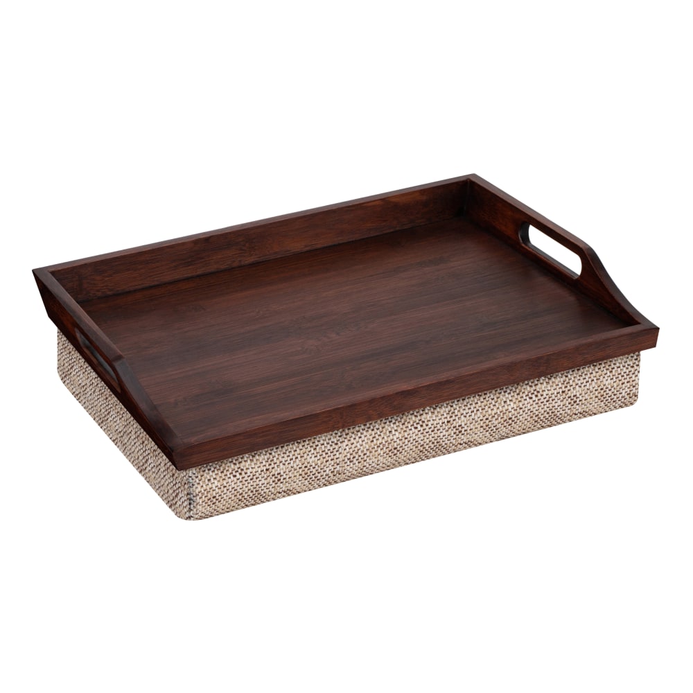 Rossie Home Lap Tray With Pillow, 4.1inH  x 17.5inW x 13.5inD, Espresso
