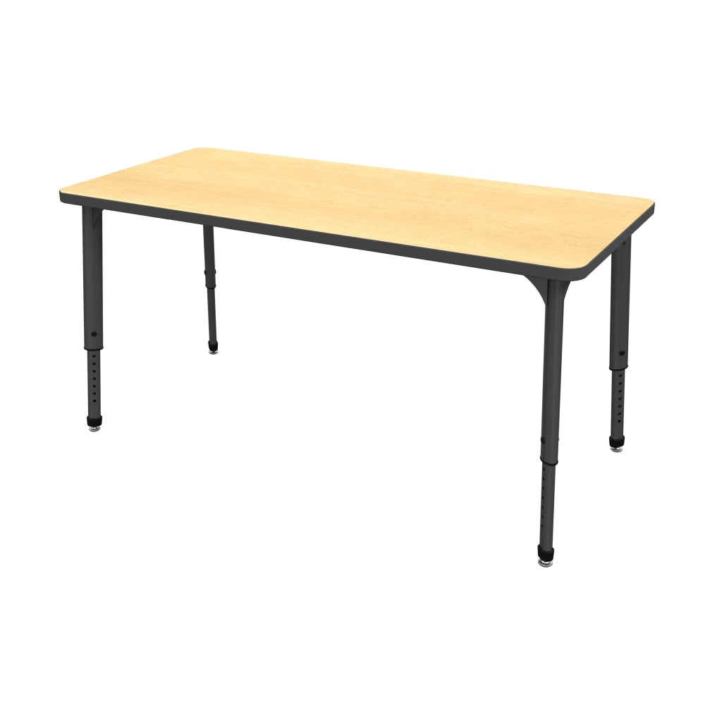 Marco Group Apex Series Rectangle Adjustable Table, 30inH 72inW x 30inD, Maple/Black