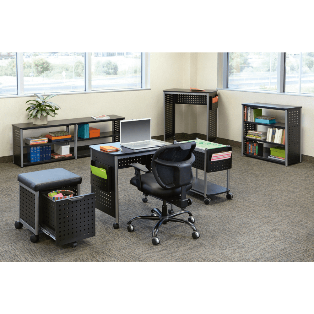 Safco Scoot - Table - mobile - rectangular - black - black, silver base