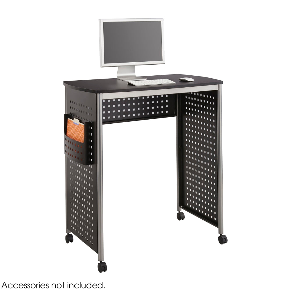 Safco Scoot Stand-Up Workstation, 42 1/8inH x 39 7/16inW x 23 5/16inD, Black/Silver