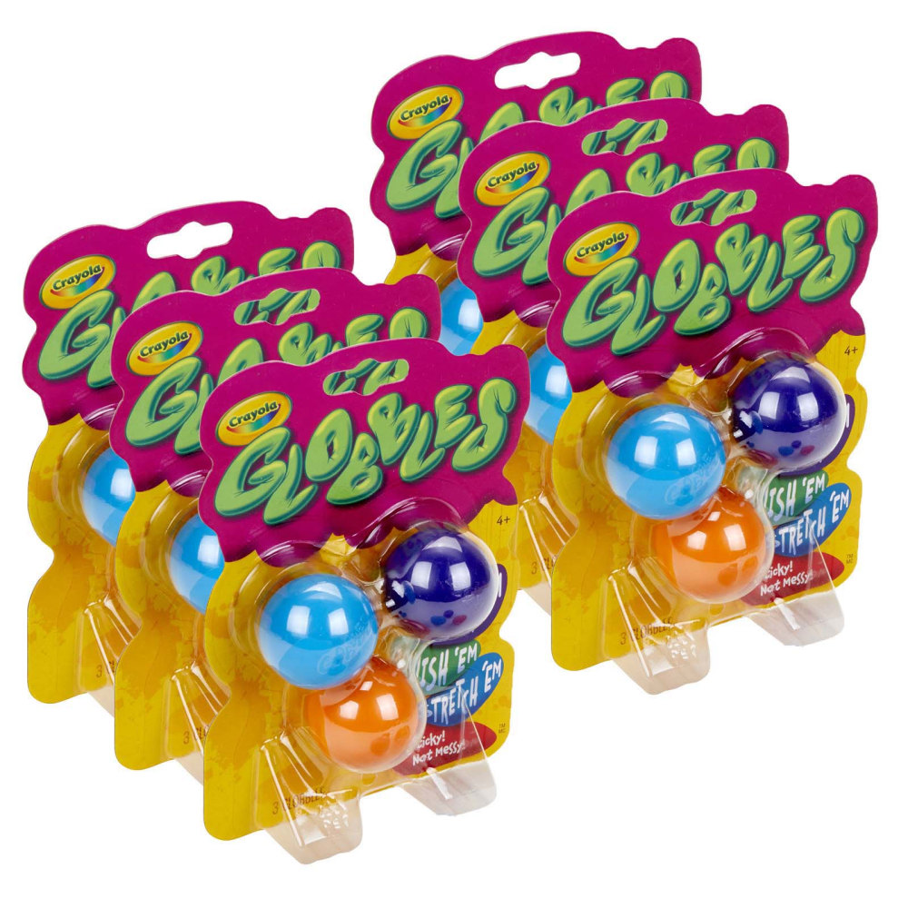 Crayola Globbles Squish Toys, Assorted Colors, 3 Toys Per Pack, Set Of 6 Packs