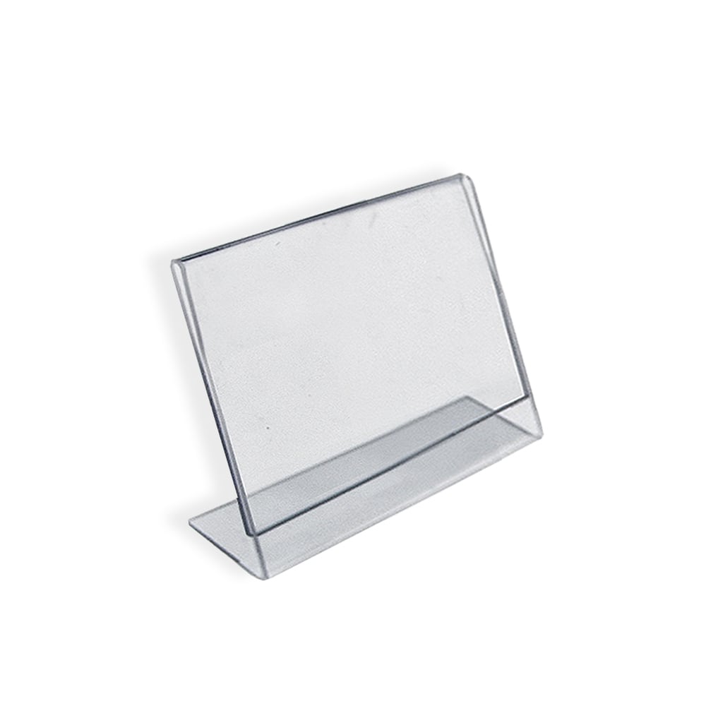 Azar Displays Acrylic L-Shaped Sign Holders, 2in x 3in, Clear, Pack Of 10
