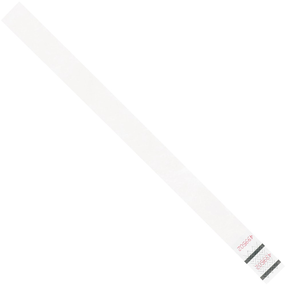Tyvek Wristbands, 3/4in x 10in, White, Case Of 500