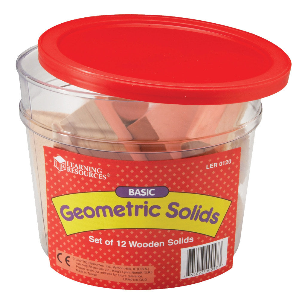 Learning Resources Geometric Solids Wooden Shapes, Ages 6-12, Set Of 12
