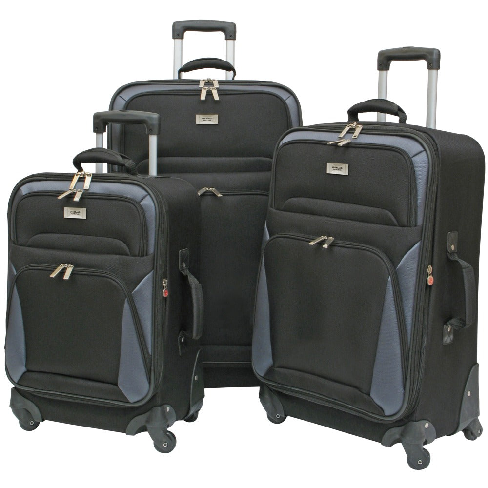 Overland Geoffrey Beene Brentwood 3-Piece Luggage Set, Black