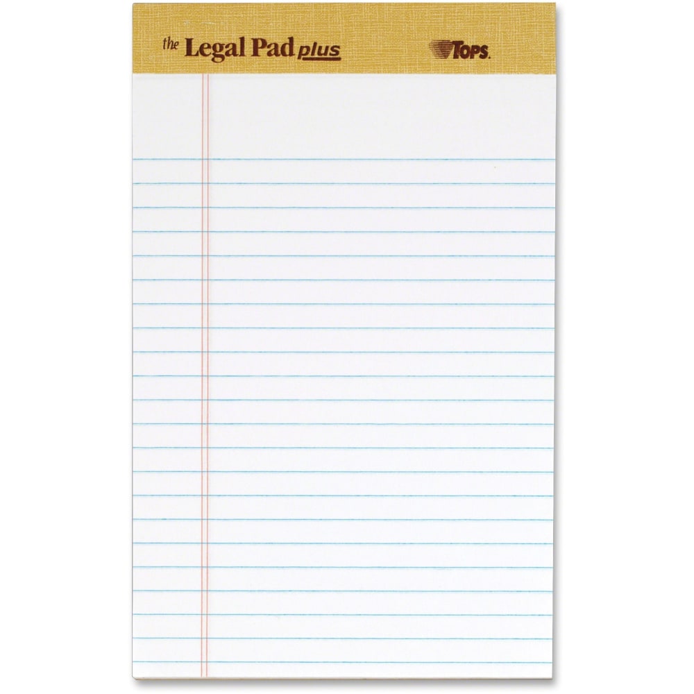 TOPS Binding Letr - Trim Perf. Writing Pads - Jr.Legal - 50 Sheets - 16 lb Basis Weight - 8in x 5in - 2.50in x 8in5in - White Paper - Perforated, Acid-free - 12 / Dozen