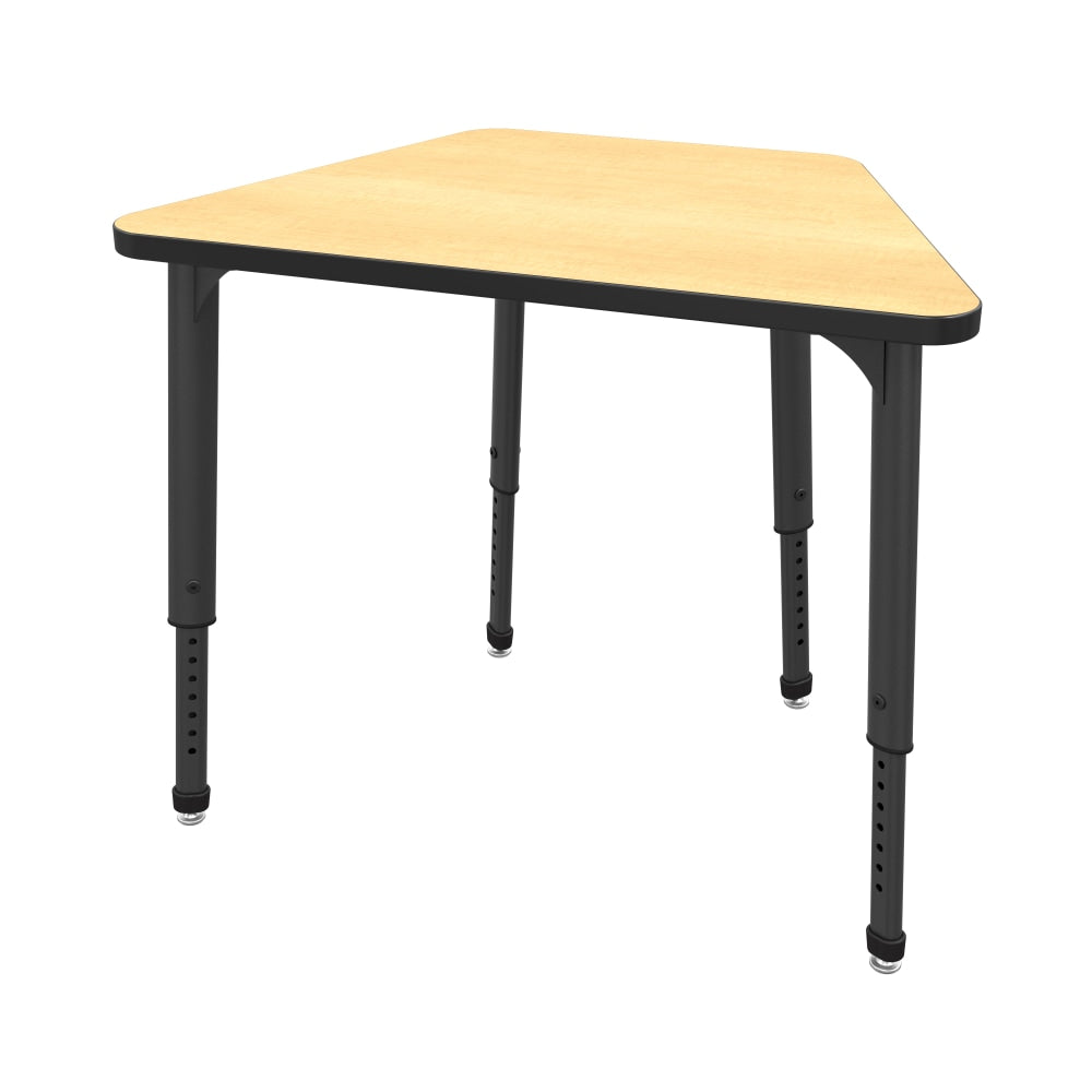 Marco Group Apex Series Adjustable Trapezoid 36inW Student Desk, Fusion Maple/Black