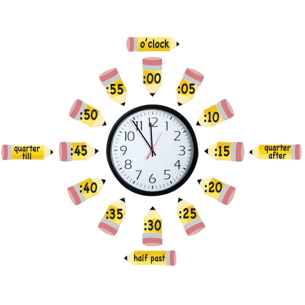 Eureka Telling Time Bulletin Board Set, Multicolor, Kindergarten - Grade 12