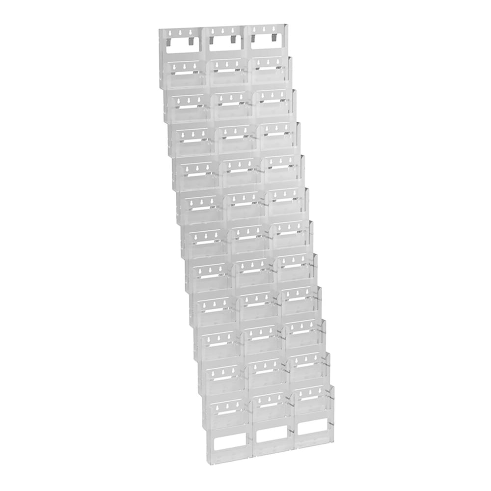 Azar Displays Wall-Mount Brochure Holder, Bifold, 36 Pockets, 19.125inL x 58inH, Clear