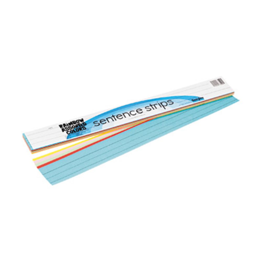 Rainbow Kraft Dual-Sided Sentence Strips, 3in x 24in, 1 1/2in Rule/Single Line Rule, Pack Of 100 Strips