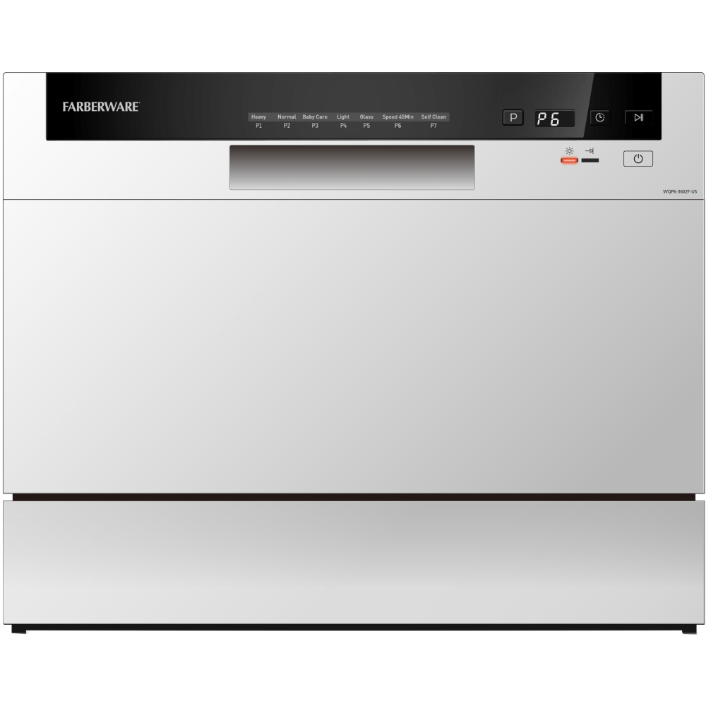 Farberware Professional FCD06 Counter-Top Dishwasher, 17-1/4inH x 21-13/16inW x 21-3/4inD, White