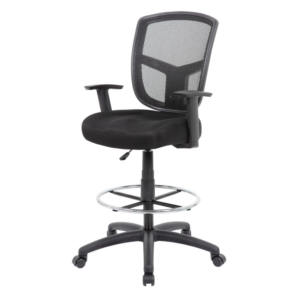 Boss Office Products Contract Mesh Drafting Stool, Black