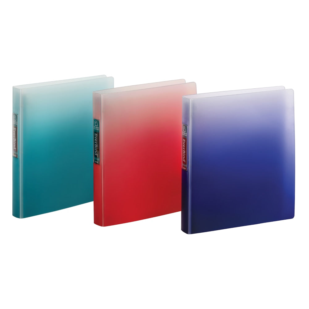 Office Depot Brand Everbind Fashion 3-Ring Binder, 1in Round Rings, Ombre Smoke, Pack Of 12