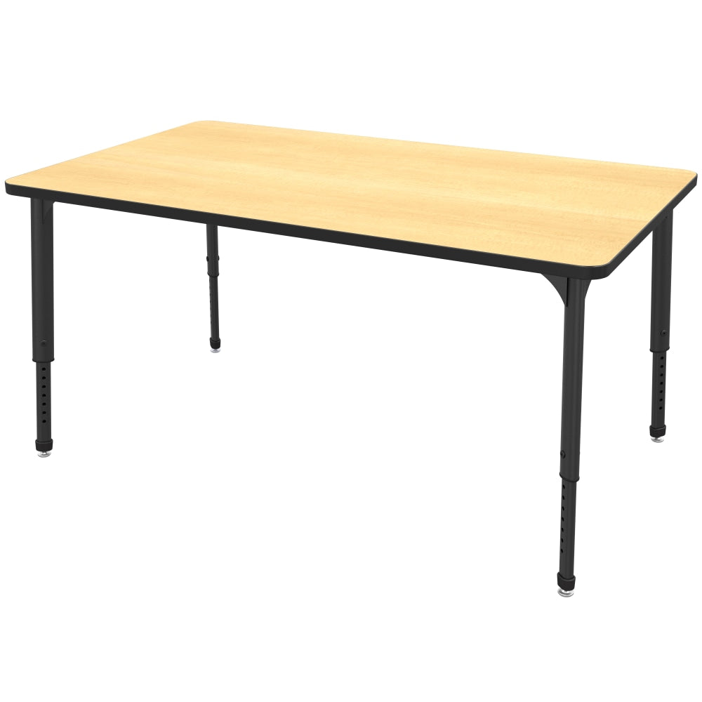 Marco Group Apex Series Rectangle Adjustable Table, 30inH 60inW x 30inD, Maple/Black