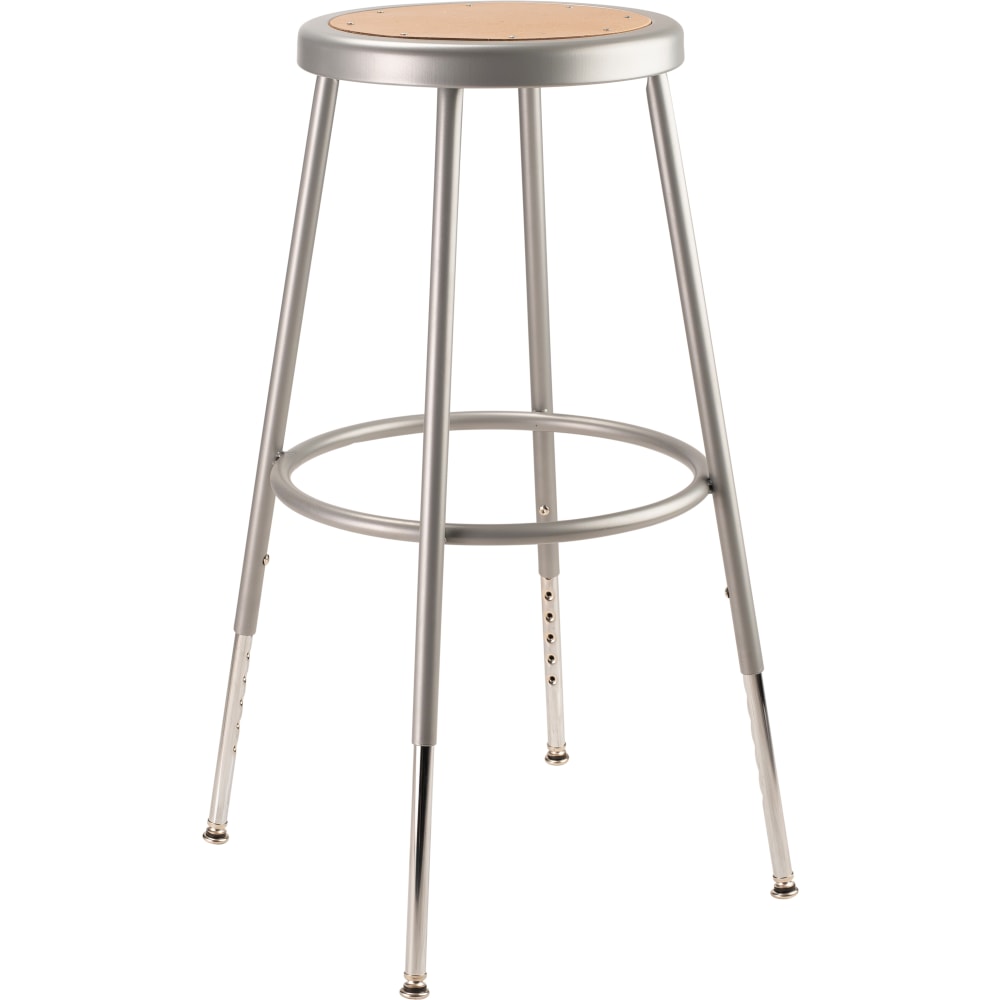 National Public Seating Adjustable Hardboard Task Stool, Gray Seat/Gray Frame