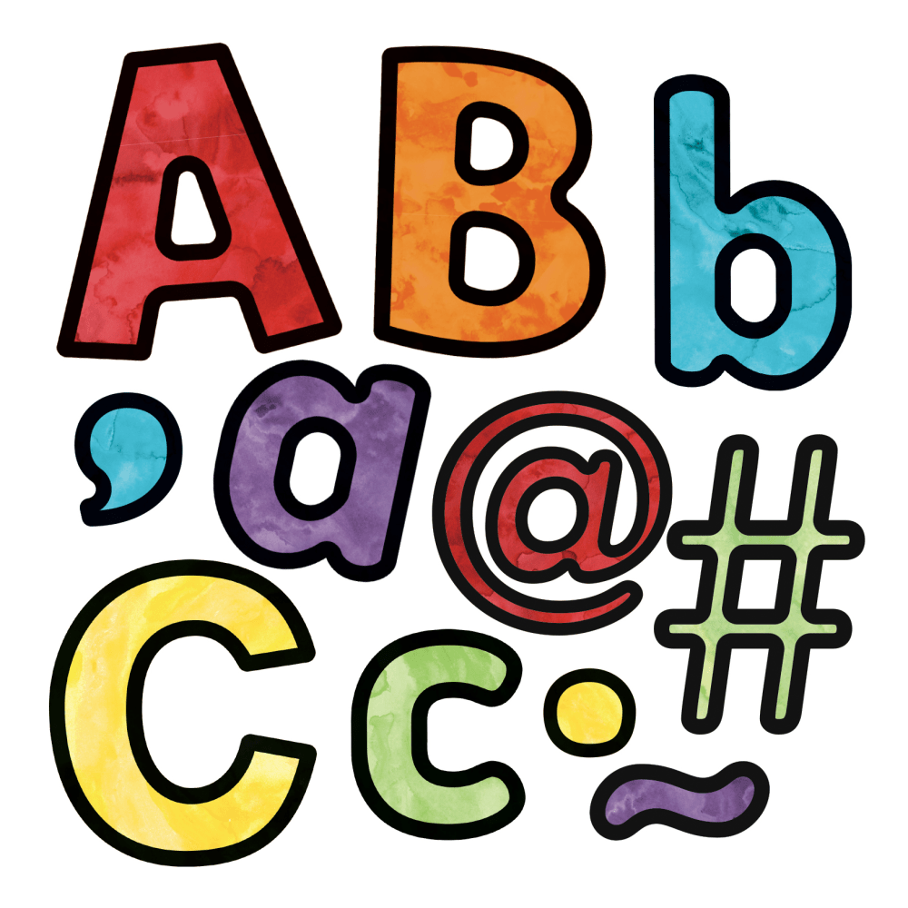 Carson-Dellosa EZ Letters Combo Pack, 4in, Watercolor, Pack Of 219 Pieces