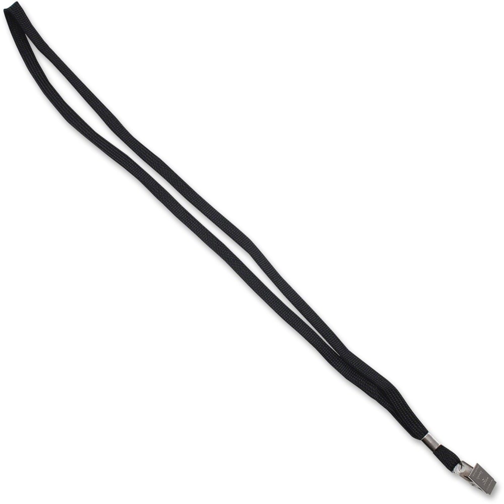 Advantus 36in Deluxe Breakaway Neck Lanyard with Badge Clip - 24 / Box - 36in Length - Black - Nylon