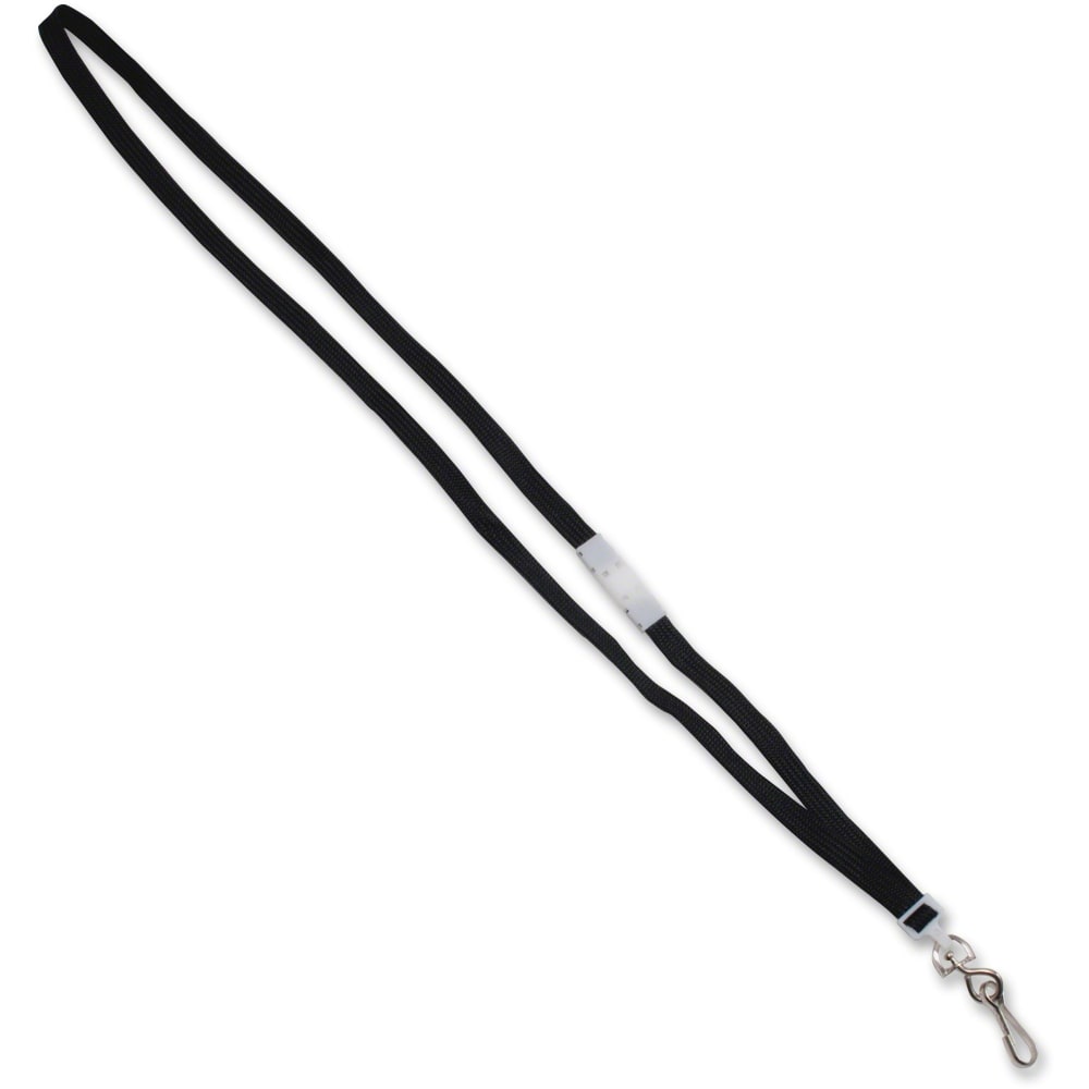 Advantus 36in Deluxe Breakaway Neck Lanyard with J-Hook - 24 / Box - 36in Length - Black - Nylon, Metal