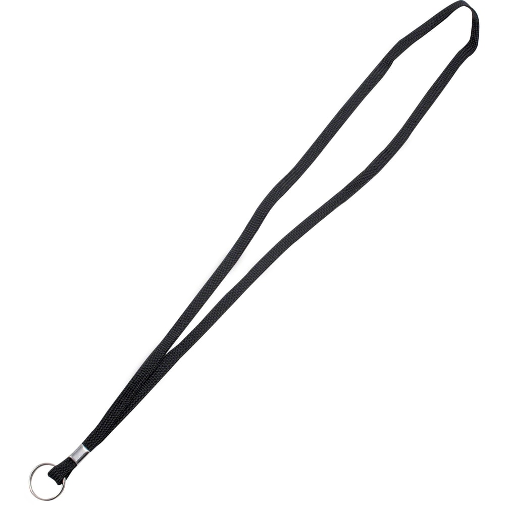 Advantus 36in Deluxe Lanyard With Key Ring, 36in Length, Black, Pack Of 23
