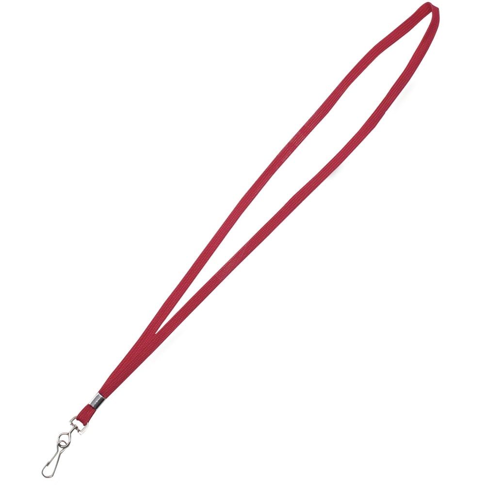 Advantus 36in Deluxe Lanyard With J-Hook, 36in Length, Red, Pack Of 23