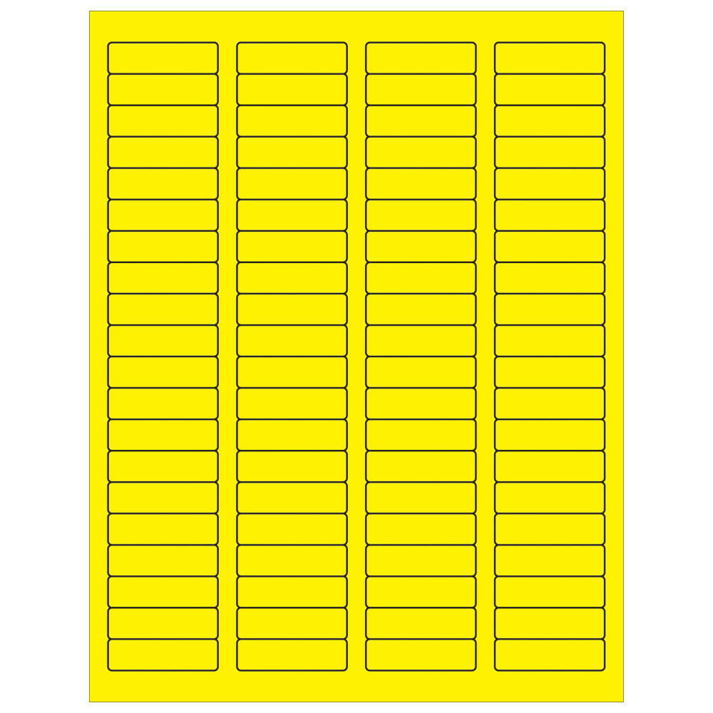 Tape Logic Permanent Labels, LL170YE, Rectangle, 1 3/4in x 1/2in, Fluorescent Yellow, Case Of 8,000