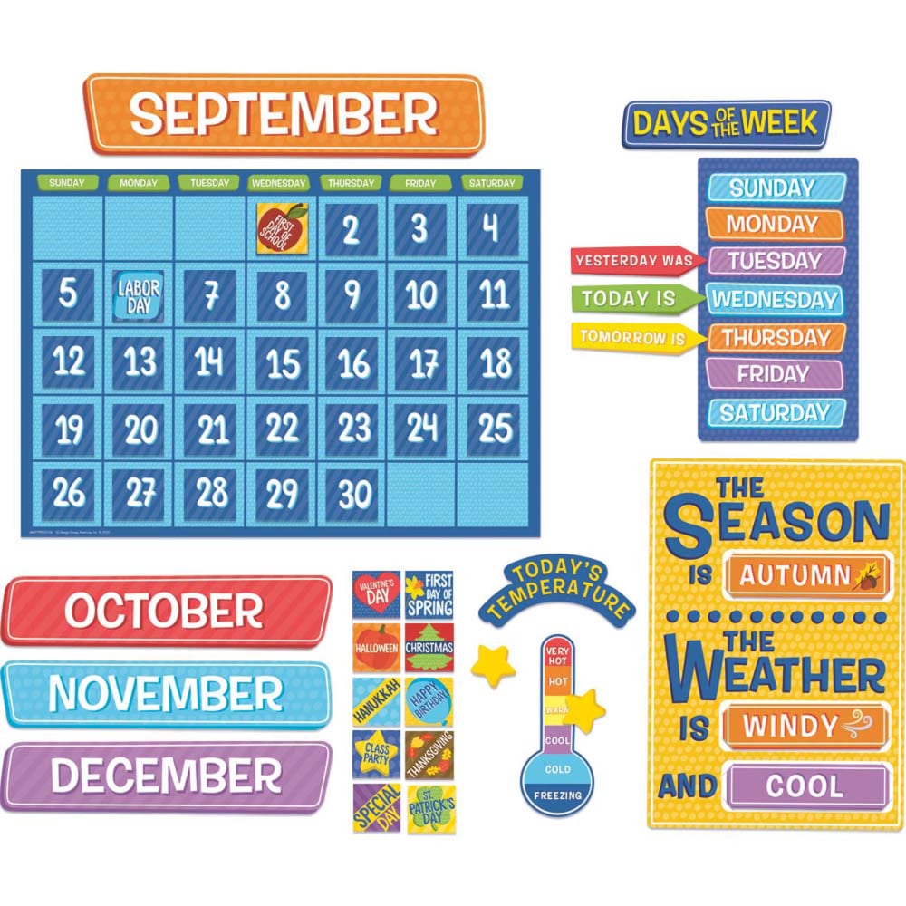 Eureka A Teachable Town Calendar 107-Piece Bulletin Board Set