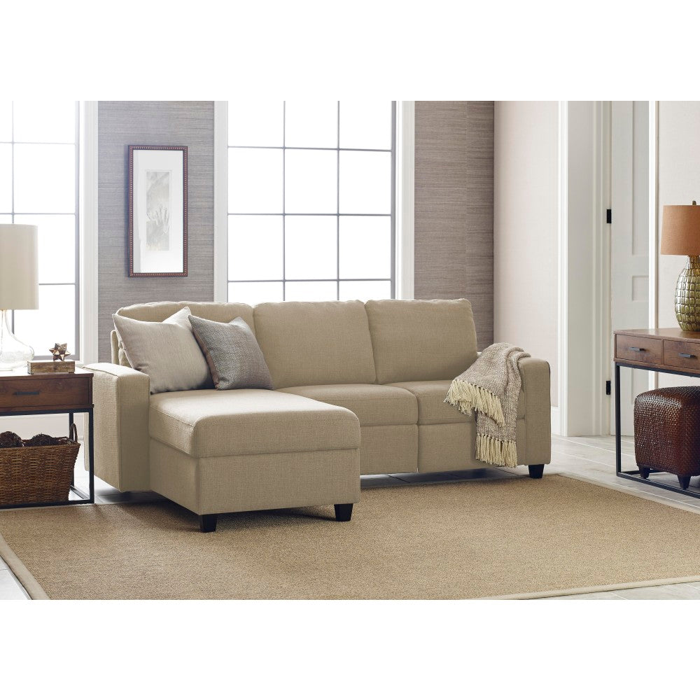 Serta Palisades Reclining Sectional With Storage Chaise, Left, Beige/Espresso