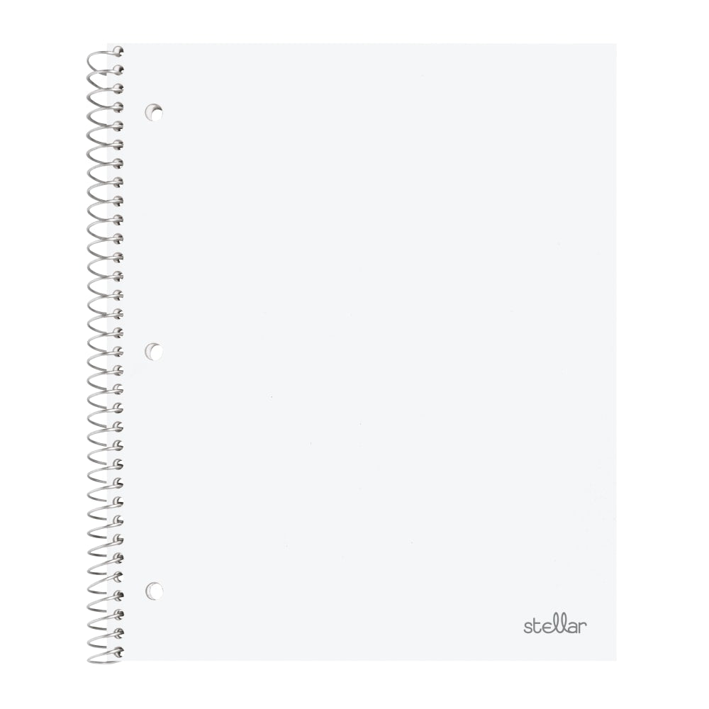 Office Depot Brand Stellar Poly Notebook, 8in x 10 1/2in, 1 Subject, Wide Ruled, 100 Sheets, White