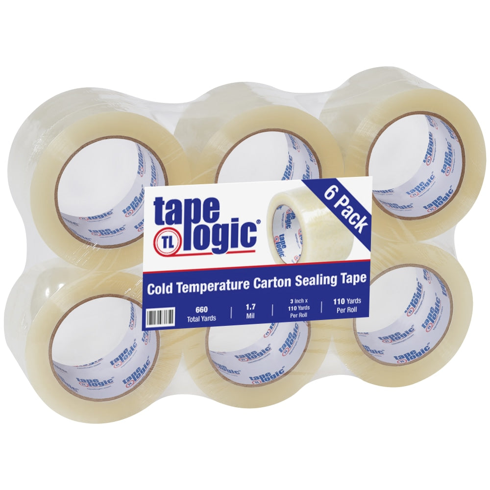 Tape Logic #6651 Cold Temperature Tape, 3in Core, 3in x 110 Yd., Clear, Case Of 6