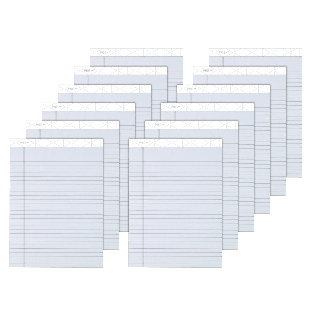 TOPS Prism+ Color Writing Pads, 8 1/2in x 11 3/4in, Legal Ruled, 50 Sheets, Gray, Pack Of 12 Pads