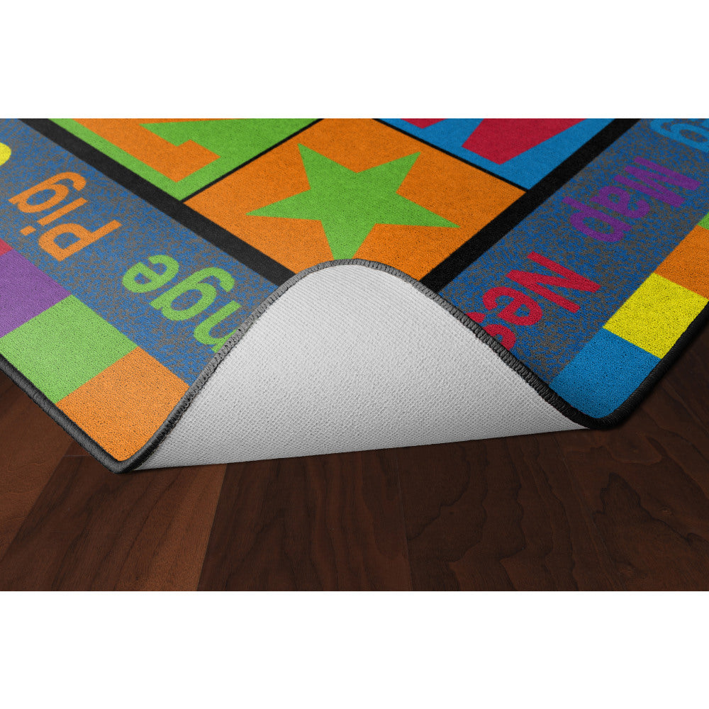 Flagship Carpets ABC Words Rug, 10ft 9in x 13ft 2in, Primary