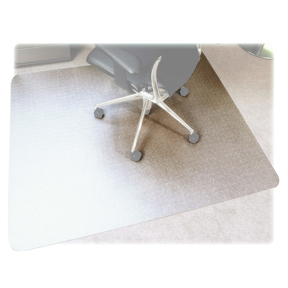 Floortex Polycarbonate Rectangular Chair Mat For Thick Carpet, 53in x 48in, Clear