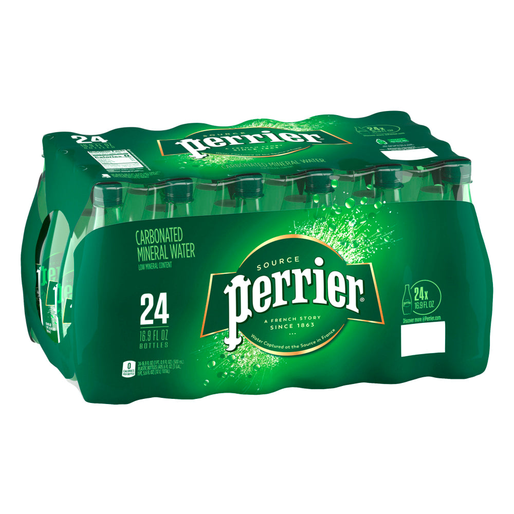 Nestle Perrier Sparkling Natural Mineral Water, 16.9 Oz, Case of 24 Bottles