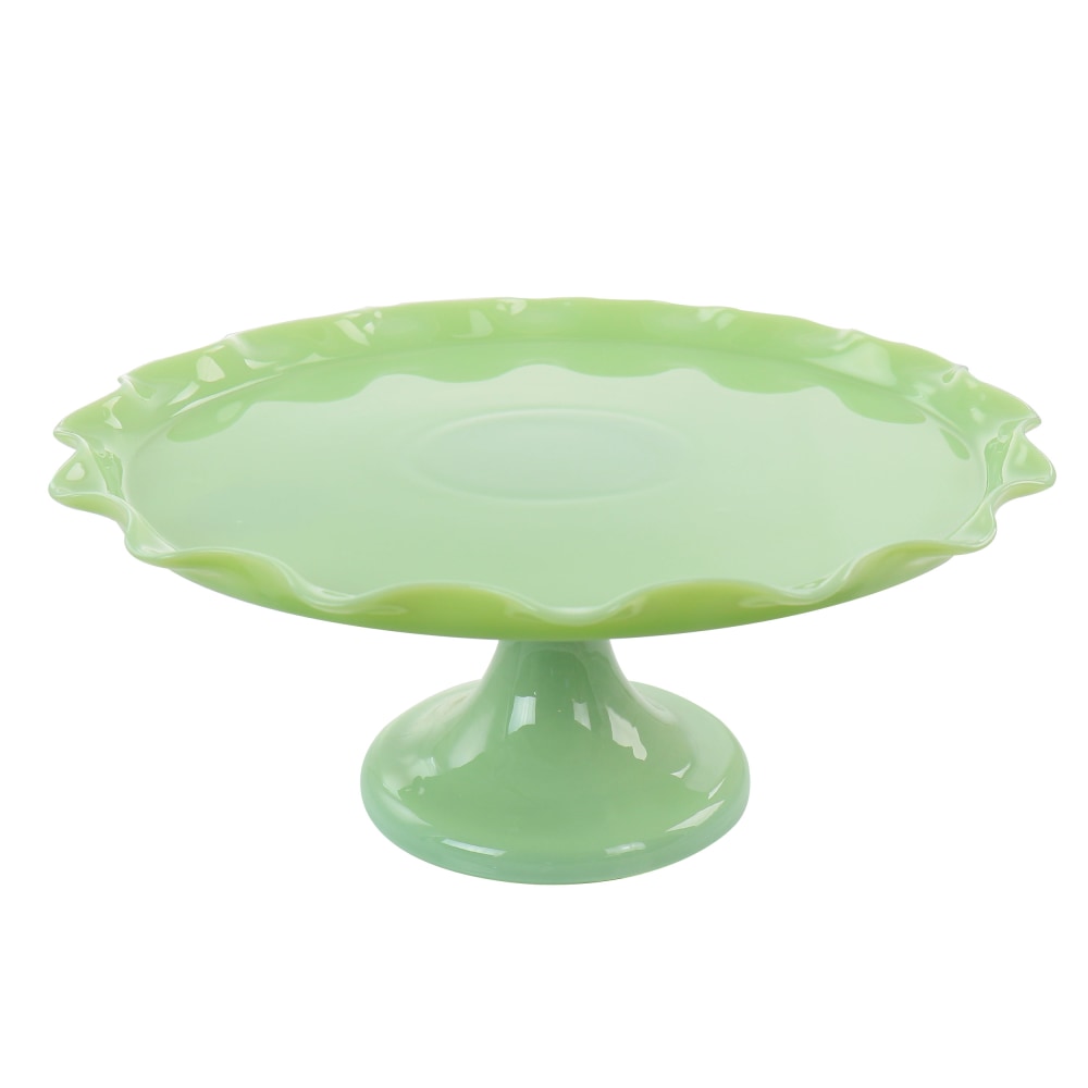 Martha Stewart Glass Cake Stand, 11-1/4in, Jade Green