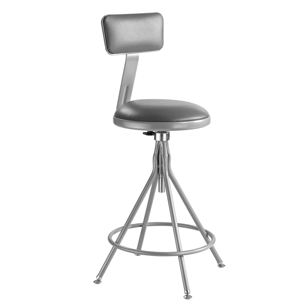 National Public Seating Premium Swivel Task Stool, Gray Seat/Gray Frame, Quantity: 1