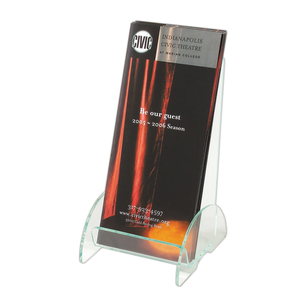 Deflecto Euro-Style Leaflet DocuHolder, 8inH x 4 1/2inW x 3 3/4inD, Clear/Green