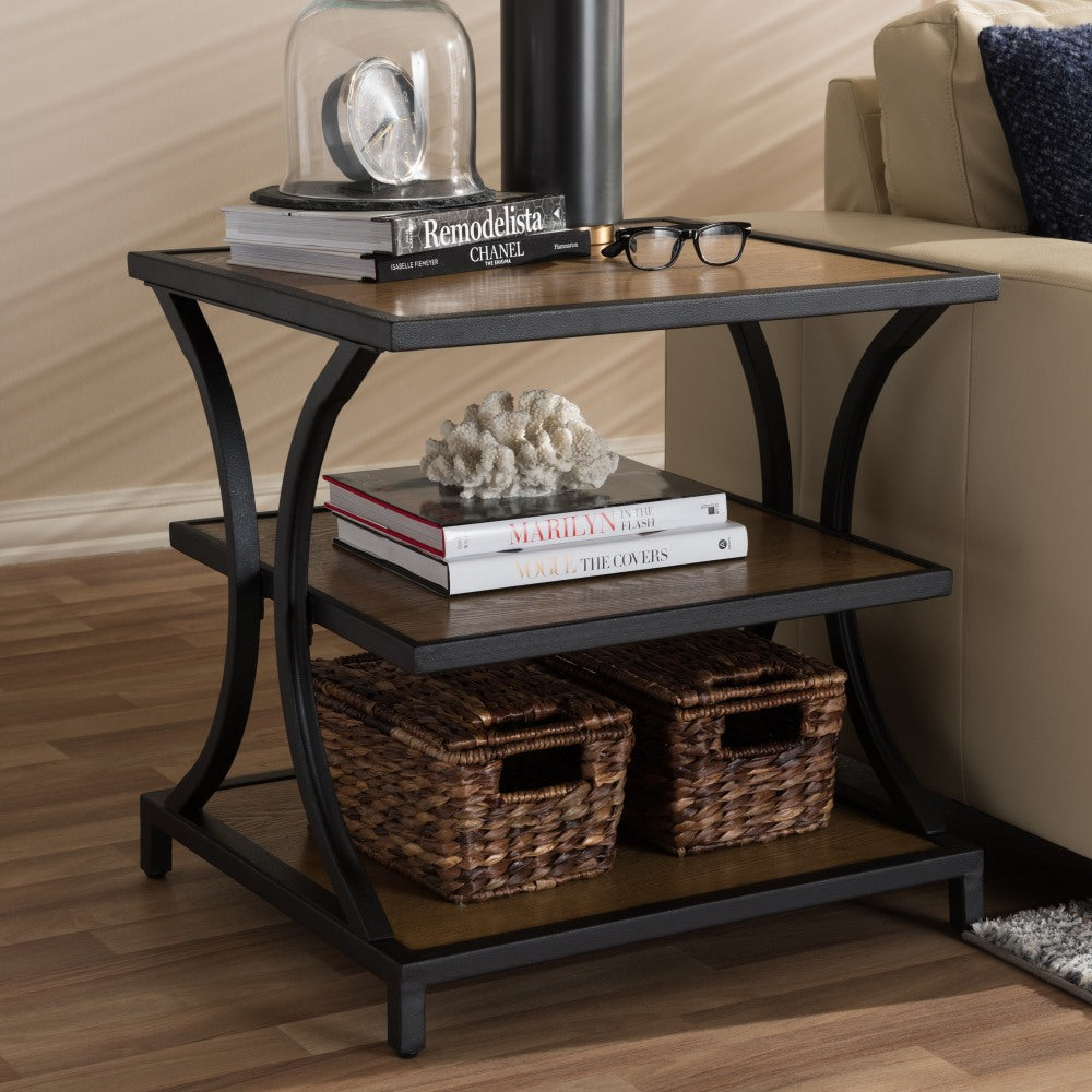 Baxton Studio Jeremy End Table, Brown/Black