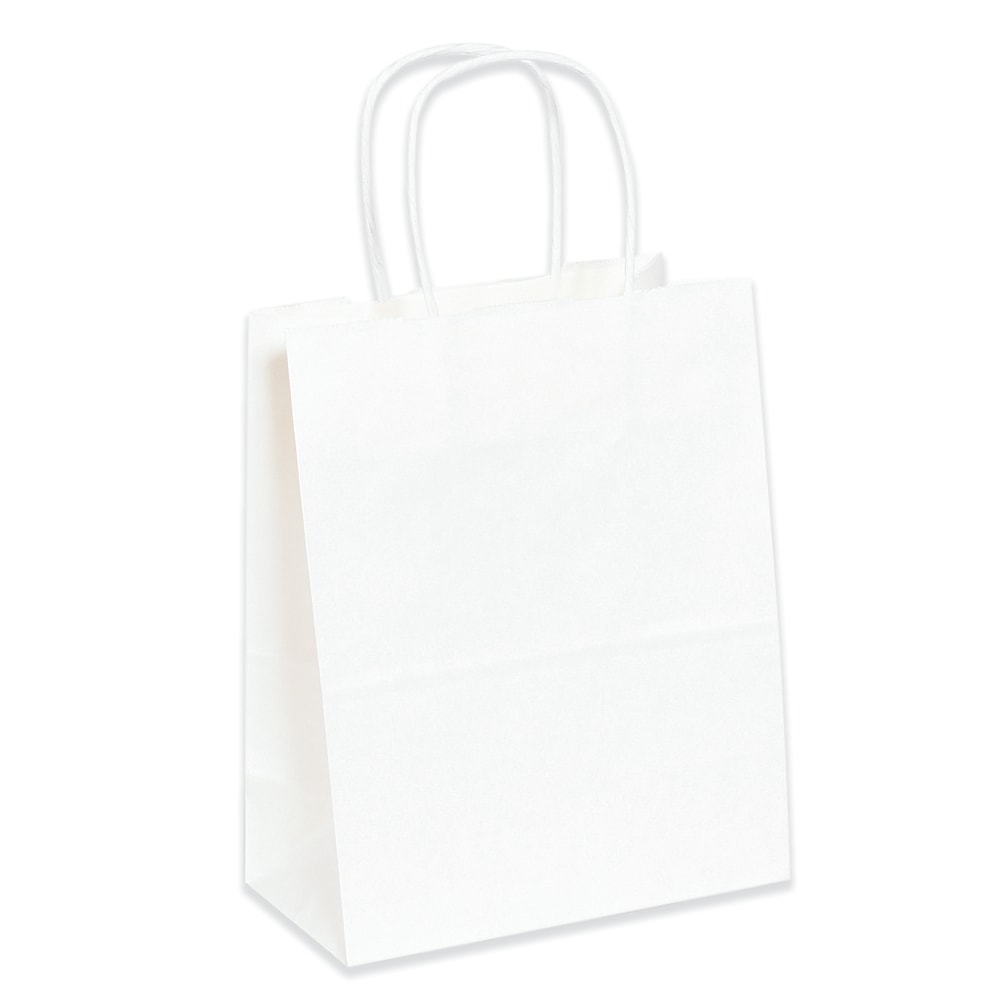 Partners Brand Paper Shopping Bags, 5 1/4inW x 3 1/4inD x 13inH, White, Case Of 250